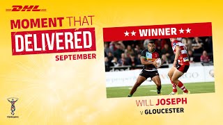 Will Joseph analyses his try against Gloucester  Septembers DHL Moment That Delivered [upl. by Adilen914]