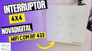 Como Instalar e Configurar Interruptor Wifi 4x4 6 Botões Novadigital Com RF 433Alexa e Google home [upl. by Derwon]