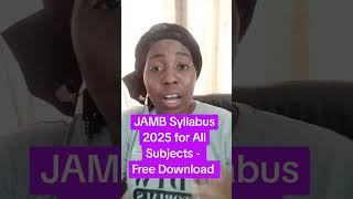 JAMB 2025 Syllabus for All Subjects  Free Download jamb2025 jamb jambexam dtwtutorials [upl. by Elery]