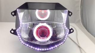 Honda CBR1100XX Super Blackbird Angel Eye Halo Eye HID Projector Headlight Assembly 19972007 [upl. by Macpherson]