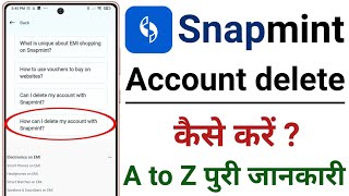 Snapmint Account Delete Kaise Kare  How To Delete Account In Snapmint App [upl. by Namhar]