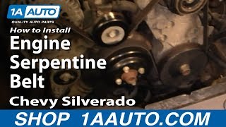 How to Replace Serpentine Belt 0513 Chevy Silverado 1500 [upl. by Hteboj]