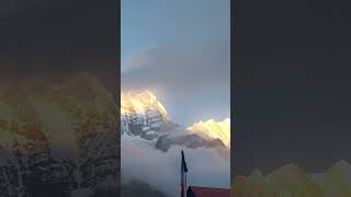 Mesmerizing sunrise from Annapurna base camp travel music himalayas nepaltimes trekking namch [upl. by Anelet]