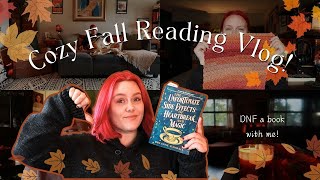 Cozy Fall Reading Vlog 🍂  Coffee crocheting amp DNFing a book 🎃🕯️ [upl. by Orren]