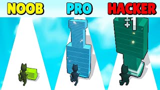 Stack Colors Run  Noob vs Pro vs Hacker Walkthrough Trailer  Android Gameplay [upl. by Merwin]