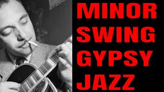 Slow Minor Swing Gypsy Jazz Jam  Guitar Backing Track A Minor [upl. by Neall]