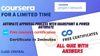 Automate Approval Process with SharePoint amp Power AutomateAll Quiz Answerscourseraexcelanswers [upl. by Midis585]