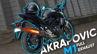 AKRAPOVIC M1 FULL EXHAUST  2022 YAMAHA MT 03 4K [upl. by Bucella]