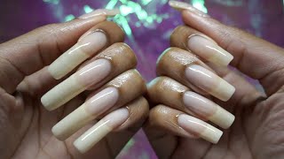 Getting My Longest Nails Yet Back Together A Nail Care Routine [upl. by Ym]