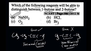 Which of the following reagents will be able to distinguish between 1 butyne and 2 butyne [upl. by Ludlow]