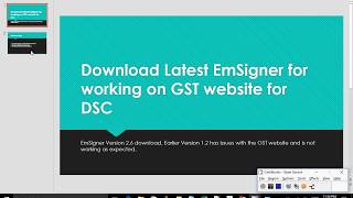 GST Website  Download Latest Version of EmSigner [upl. by Aihsenad]