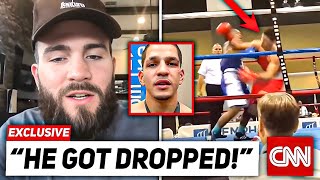 Caleb Plant LEAKS Footage Of Berlanga Got DROPPED By Small Fighter [upl. by Kevyn]