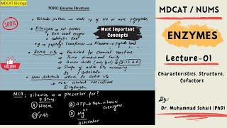 MDCAT  NUMS  Enzymes  Lecture01 [upl. by Iliak]