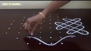 8 DOTS KOLAM  SIMPLE KAMBI KOLAM  MELIKALA MUGGULU  STRAIGHT DOTS  HOW TO DRAW [upl. by Ynney]