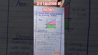 Third Equation of motion physics class 9th chapter 2 [upl. by Sessylu898]