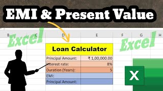 How to Calculate EMI and Present Value in Excel  Create a Dynamic Loan Calculator in MS Excel [upl. by Bartolemo650]