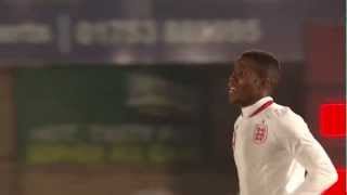 Wilfried Zahas stunning first U21s goal  England U21s vs Romania [upl. by Arihsaj977]