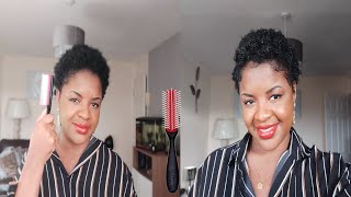 Styling My 4C Hair with The 5 Row Denman Brush [upl. by Isleana]