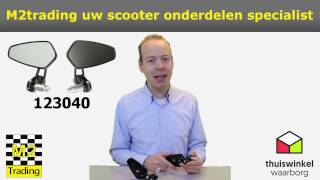 Spiegel set stuur CNC zwart scooter en motor universeel DMP 123040 kopen [upl. by Anyrb]