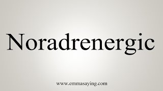 How To Say Noradrenergic [upl. by Aneeles]