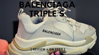 BALENCIAGA TRIPLE S  REVIEW amp ON FEET [upl. by Yffub]