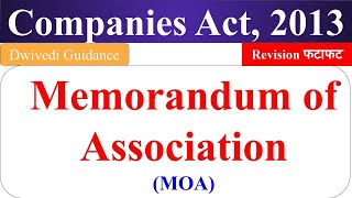 MOA Memorandum of Association memorandum of association in companies act company law bcom mba [upl. by Dippold]