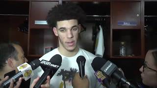 Lonzo Ball full postgame interview after beating the WizardsJohn Wall  ESPN [upl. by Zasuwa756]