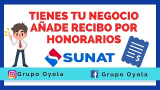 SACA TU RUC PARA EMITIR HONORARIOS SI YA TIENES RUC COMO NEGOCIO  SUNAT 2021 [upl. by Nightingale]