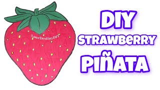 DIY STRAWBERRY PIÑATA  FÁCIL BRICOLAJE  HOW TO MAKE  PASO A PASO  ARTS AND CRAFTS  SAN RIO [upl. by Goodrow]