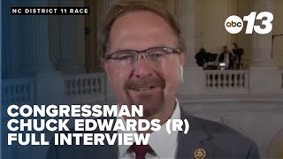 WLOS interviews US Rep Chuck Edwards R running for reelection to House seat in 11th District [upl. by Anniram132]