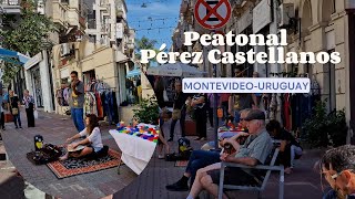 4K Walking Pérez Castellanos Pedestrian Street Montevideo Uruguay [upl. by Eaj]