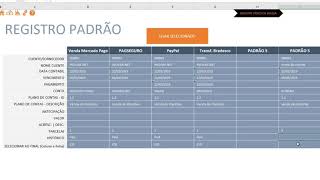 Planilha Fluxo de Caixa Registro Padrao [upl. by Spillar]