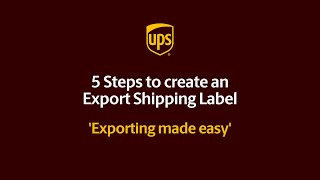 How to Create a UPS International Shipping Label in 5 Easy Steps [upl. by Eedyah]