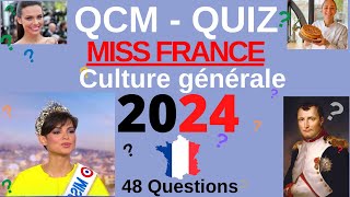 QCM  Quiz Culture Générale  Miss France 2024 le quiz sur lequel les candidates ont planché [upl. by Syramad]