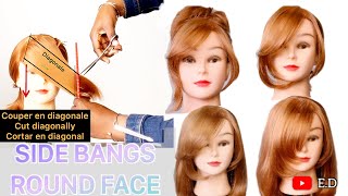 Comment couper une frange sur le côté  How to cut side bangs Flequillo Lateral [upl. by Yerhpmuh445]