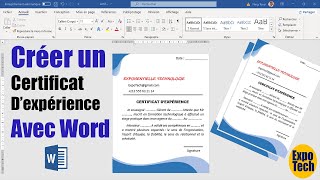 Comment créer et imprimer un certificat dexpérience avec Word [upl. by Emirac]