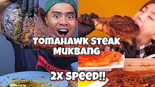 2x speed🔥ASMR Tomahawk Steak Eating Mukbang CompilationsFast Motion Satisfying Eating challenge 🤤 [upl. by Ailic]