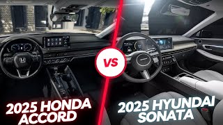 2025 Honda Accord vs 2025 Hyundai Sonata Design Engine Specs and Features Compared [upl. by Aiuqcaj]