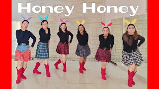 Honey Honey Line Dance demo amp count [upl. by Cnahc]