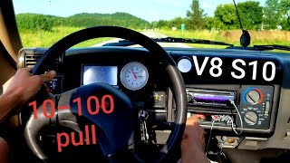 Test pull in a Vortec 350 V8 S10 10  100 MPH [upl. by Narak280]