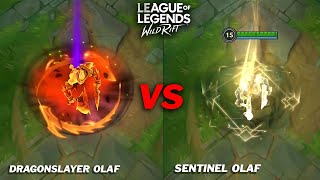 Olaf Sentinel VS Dragonslayer Skin Comparison Wild Rift [upl. by Socha382]