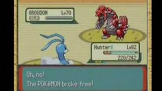 Pokémon Emerald  Catching Groudon in a PokéBall [upl. by Vashti]