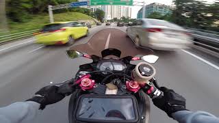 YAMAHA R25 RAW SOUND  Thru The City Evening RIdE Malaysia [upl. by Ruckman]