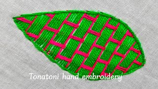 bordados a mano paso a paso 15 romanian stitch embroidery como bordar hojas grandes [upl. by Theo550]