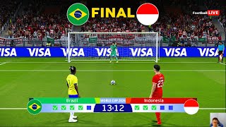 Brazil vs Indonesia  FIFA World Cup 2026™ FINAL  Penalty Shootout  PES Gameplay [upl. by Mccarty651]