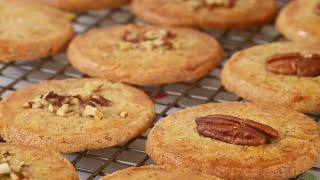 Pecan Sablé Cookies Recipe Demonstration  Joyofbakingcom [upl. by Siblee]