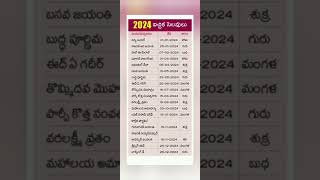 2024 GENERAL PUBLIC HOLIDAYS AND OPTIONAL HOLIDAYS OF ANDHRAPRADESH STATE GOVERNMENT [upl. by Hteboj]