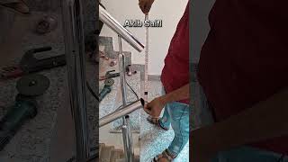 Staircase railing round pipe albo fitting  how to joint Albo round pipe railing youtube shorts [upl. by Akel]