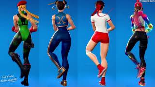 Fortnite Carefree Tiktok Emote With Cammy Chun Li Sakura Gym Loserfruit Skin Thicc 🍑😘😜😍 Who Won [upl. by Xaviera]