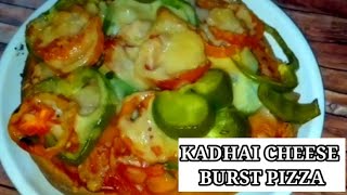 Kadhai Cheese Burst Pizza Recipe  Cheese Loaded Pizza Recipe  Unique Pizza Recipe  Shorts [upl. by Heber]